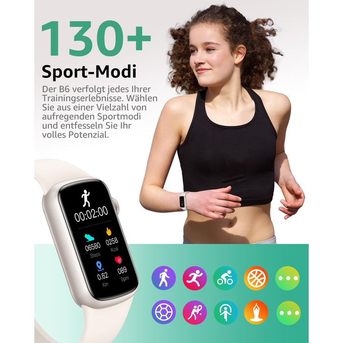 Фітнес-трекер IMFRCHCS, фітнес-годинник з 1,47-дюймовим HD-дисплеєм та 137 спортивними режимами, смарт-годинник із монітором сну та крокоміром, водонепроникний фітнес-годинник IP68 для жінок та чоловіків, Starlight