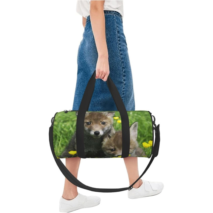 Спортивна сумка-мішок для подорожей, з весняним принтом тварин, чорна, універсальний розмір, дорожня сумка