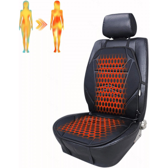 Чохли для сидінь NURII з підігрівом 12 В, інтелектуальне керування, регульована температура Підігрів сидінь Uto 12 В Універсальні комфортні чохли для сидінь Uto для вантажівки, -1Pckung 1Pckung (G, 1 упаковка)