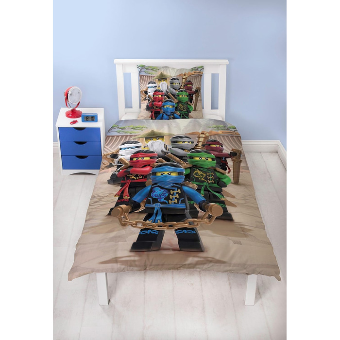 Комплект постільної білизни для хлопчиків Ninjago - дитяча постільна білизна - мотив Лего BE COOL - 2 шт. - наволочка 80x80 підоді