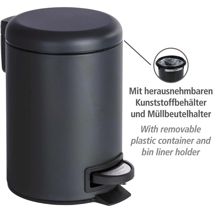 Педальний кошик для косметики WENKO Leman чорний