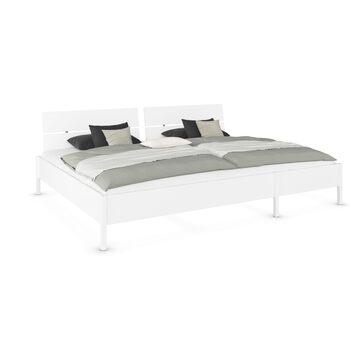 Сімейне ліжко, ліжко, багатомісне ліжко, спальна зона 270x200 см для сну з родиною, колір білий, 278x95x217 см, дерев&39яне узголів&39я 270x200 см