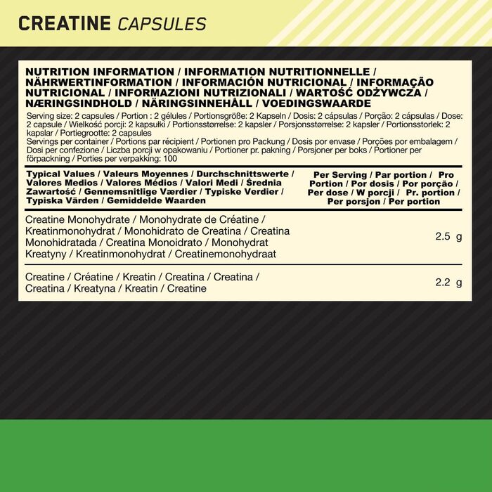 Капсули креатину Optimum Nutrition 2500, 200 шт.