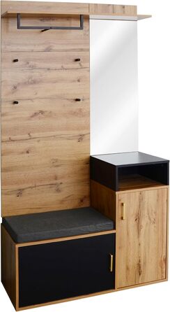 Набір вішалок для одягу Ymkua настінна вішалка, набір вішалок для передпокою з підставкою для взуття, дзеркалом і подушками, набір