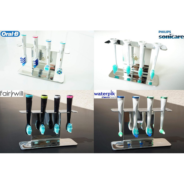 Підголівник електричної зубної щітки, тримач головки щітки, тримач щітки з нержавіючої сталі з піддоном для крапель для порожнини рота B, iO, Sonicare, Waterpik, FairyWill (BLACK) (підголівник зубної щітки)