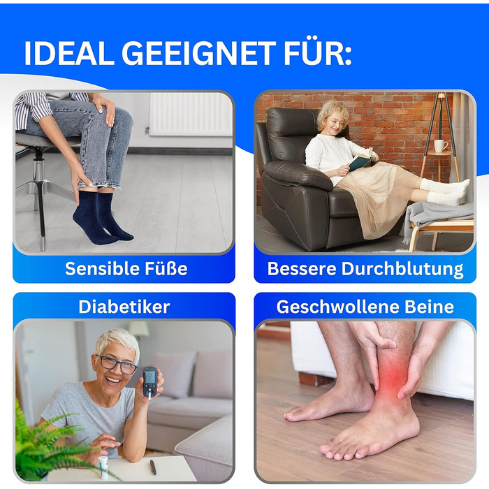 Шкарпетки для діабетиків (6 пар) без гумки, виготовлені з 97 бавовни, для жінок та чоловіків - безшовні шкарпетки, діабетичні шкарпетки без манжет, розмір 43-46, 6 пар чорного кольору