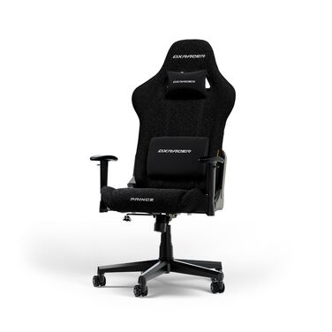 Оригінальне ігрове крісло DXRacer Prince L з чорної тканини, стілець для столу, офісне крісло, обертове крісло для ПК-геймерів, чорна тканина PF24