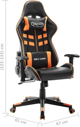 Геймерське крісло, офісне крісло, чорно-помаранчеве, штучна шкіра