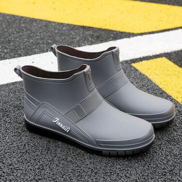 Водне взуття, гумові чоботи, ПВХ, чоловічі, для їдальні, для миття автомобіля, низькі безшовні, для роботи, кухні, для подорожей та походів, сірі, 41 1/3 EU