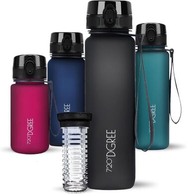 Питна пляшка 1л 'uberBottle softTouch контейнер для фруктів - BPA-Free - Тонка пляшка для води для спорту, фітнесу, велосипеда, ун