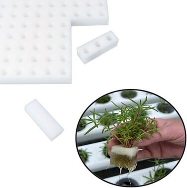 Губка для гідропоніки Zasvec 200 шт. Губки для садових інструментів для теплиць Гідропонні губки Набір для гідропонічного вирощування Гідропонна губка для росту рослин 25*25*25 мм