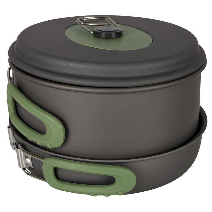 Набір посуду Bo-Camp Explorer 3 Pieces Hard Anodized Grey/Green (2200239)
