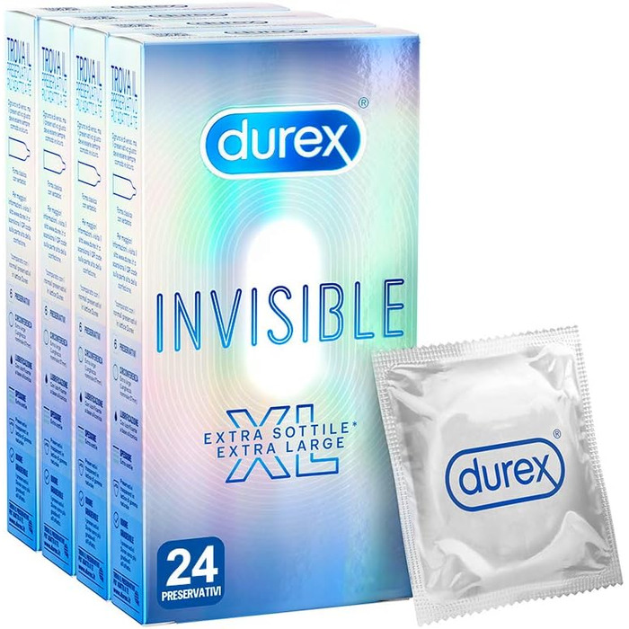 Презервативи Durex Invisible, ультратонкі 0,05 мм, XL, 24 шт