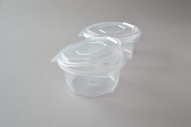 Звичайна побутова восьмикутна коробка, 500 мл. Восьмикутна коробка з відкидною кришкою (одноразова), сучасна, пакувальна коробка, контейнер, 400 штук, 500 мл, пластик, рекомендується ручне миття.