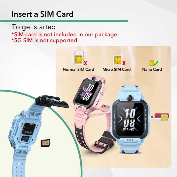 Для дітей з GPS та телефоном, Дитячий Smartwatch з HD відео та голосовими дзвінками, Дитячий GPS-годинник, Водостійкість IPX8 для плавання (Синій, Z7) Синій Z7, 7 Kids Smartwatch, 4G Smartwatch