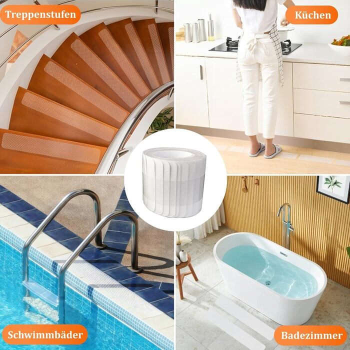 Прозорі сходинки, 15 шт. , 60 x 10 см, самоклеючі, водонепроникні, протиковзкі сходинки для дерев&39яних сходів, гвинтових сходів та підлоги