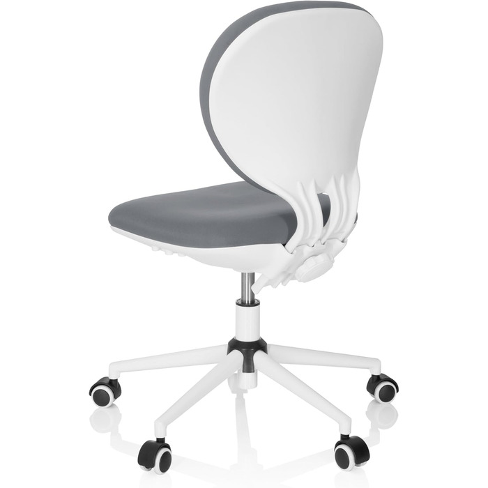 Дитяче та юнацьке обертове крісло Kid VIVO, тканина сірого/білого кольору, дитяче офісне крісло з регульованою по висоті спинкою, 670971