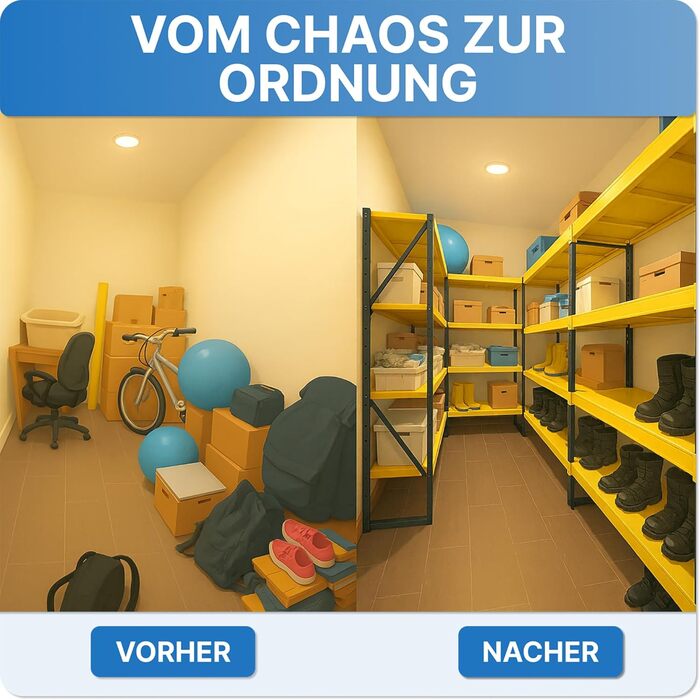 Міцний стелаж 200x120x50 см, навантаження на полицю 100 кг на рівень та загальна вантажопідйомність 400 кг, гаражні стелажі, підвальні стелажі, стелажі для зберігання, широкопролітний стелаж глибиною 50 см