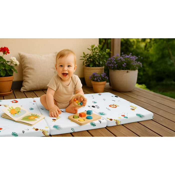 Розкладний матрац, розкладний матрац для дорожнього ліжечка, дитячий матрац 60x120 см - Розкладний матрац для дітей, гостьовий матрац, розкладний дитячий матрац, матрац на підлогу, матрац для сну та дорожній матрац 60 x 120 см, матрац Africa