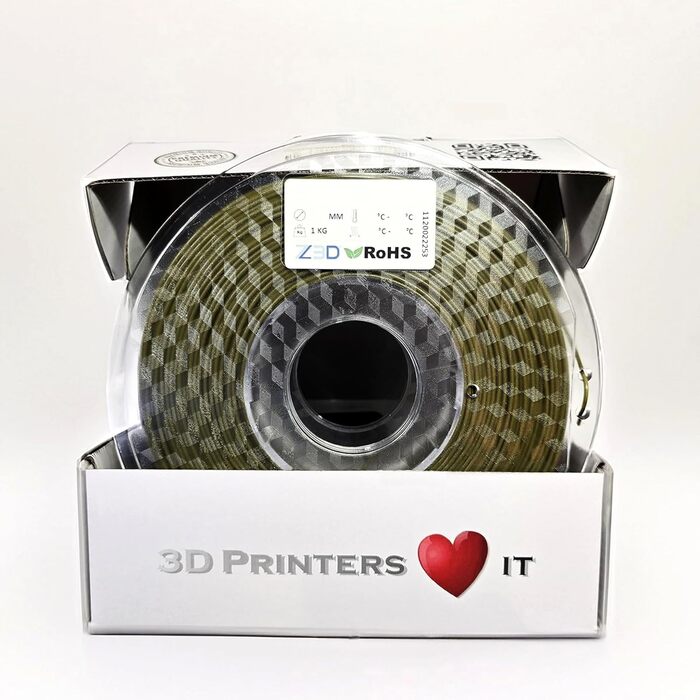 Мм ХАКІ-ЗЕЛЕНИЙ 1кг високоякісна нитка для 3D-друку, з високою міцністю та ударною вязкістю, ідеально підходить для технічних деталей та прототипів, 3D PETG 1.75