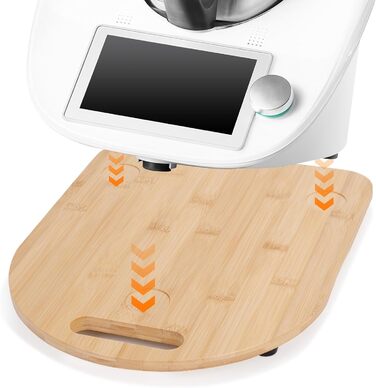 Розсувна дошка MUUKAIII для Thermomix TM6 / TM5, швидкорухома дошка для кухонного комбайна Thermomix Vorwerk TM6 TM5 Аксесуари Pad Board, розсувна дошка з бамбукового дерева