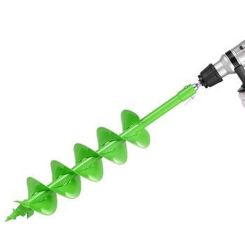 Бур для земляних робіт для дриля, Ø 15x80 см, сумісний з дрилями з внутрішнім діаметром 20 мм, бур для копання ям, садовий бур, насадки для буріння стовпчиків для саду, огорож та міні-екскаваторів