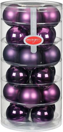 Скляні ялинкові кульки 24 шт фіолетові Inge-glas