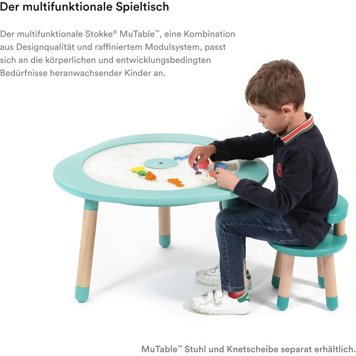 Білий Багатофункціональний дитячий ігровий столик Ніжки з регульованою висотою У комплекті чотири двосторонні ігрові диски, пазл та стільниця з натурального дерева білого кольору