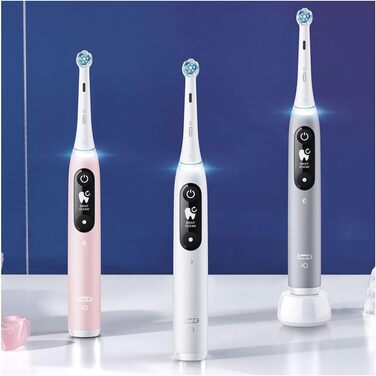 Електрична зубна щітка/електрична зубна щітка Oral-B iO Series 6, 5 режимів чищення для догляду за зубами, магнітна технологія, дисплей і дорожній кейс, подарунок чоловіку/жінці, дизайн Braun, сірий опал Старий сингл