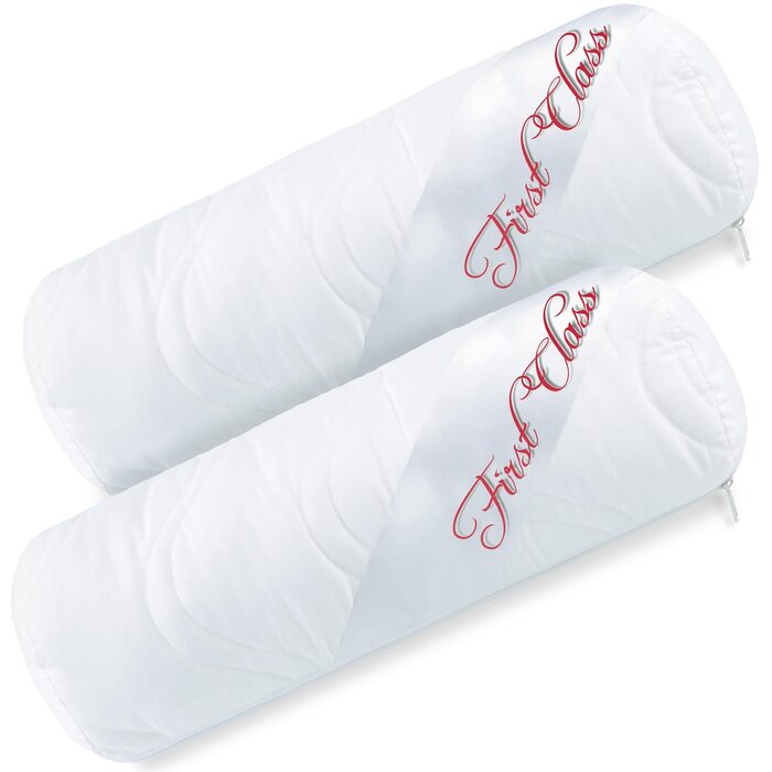 Подушка для шиї CelinaTex First Class, 2 валика для шиї, 40 x 15 см, мікрофібра, порожниста, дихаюча, стійка до кипіння, з набивкою-блискавкою, волокнистий наповнювач, 2 шт., 40 x 15 см