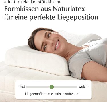 Ортопедична подушка для шиї allnatura 40x60 Sana-Vario 2 - Регульована подушка середньої жорсткості (100 натуральний каучук) - для сну на боці та спині - Висота 11,5 см - Зроблено в Німеччині