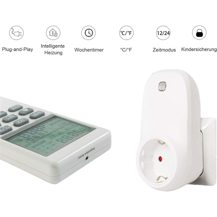 Термостатичний розетник з РК-дисплеєм, пультом дистанційного керування, регулятором температури, для інфрачервоного опалення. Різні нагрівальні прилади. Термостатичний термостат з пультом дистанційного керування.