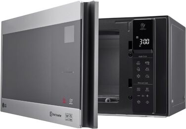 Мікрохвильова піч LG MS2595CIS з технологією Smart Inverter, ємність 25 літрів, 1000 Вт, автоматичні програми, регульовані рівні потужності та функція EasyClean, мікрохвильова піч Silver Solo з нержавіючої сталі Silver 2