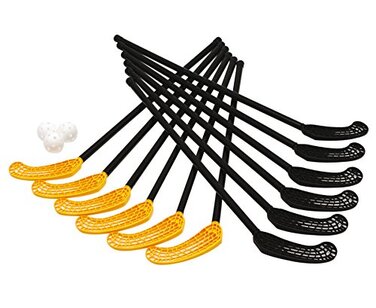 Набір хокейних ключок Betzold Uni-Hockey Set Pro - 12 хокейних ключок, м&39ячі на 3 отвори, флорбольні, просунуті, без кольору