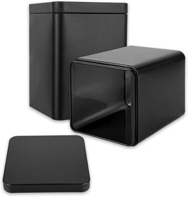 Чайних банок для розсипного чаю (від 100 г до 250 г), 8 x 8 x 11 см металеві ароматичні бляшанки для спецій для кавових зерен та спецій (сірі), 15