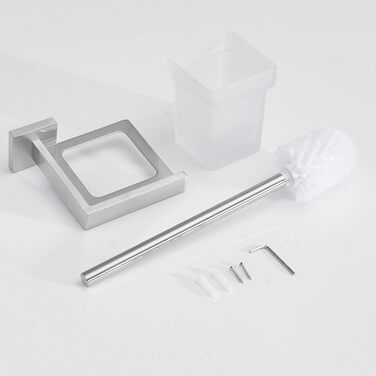 Туалетна щітка, щітка для унітазу та тримач з матовою нержавіючої сталі для настінного кріплення, матове покриття