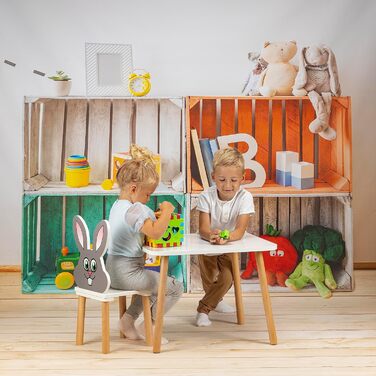 Дитячий стіл, дерев&39яний стіл для дитячої кімнати 50 x 60 x 47 см, подарунок для дітей віком 2, 3, 4, 5, 6, 7 років, меблі для самостійного складання - стіл для дітей