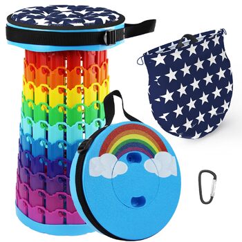 Портативний складаний стілець ALEVMOOM, телескопічний кемпінговий стілець, складний стілець, міні-легкий кемпінговий стілець для кемпінгу на свіжому повітрі, риболовлі, барбекю, критої кухні, вантажопідйомність 600 фунтів (хмара)