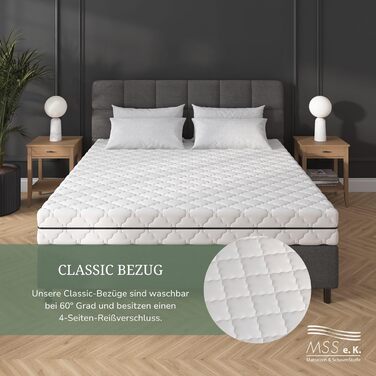 Матрац MSS eK MedicSpring 2-в-1 з пружинною системою Pocket Spring 180x200 2 рівні жорсткості в одному матраці Пружинний матрац H4 / H5 Ергономічний дизайн та виробництво в Німеччині 7 зон Сертифіковано Oeko-TEX H4 / H5 180 x 200 см