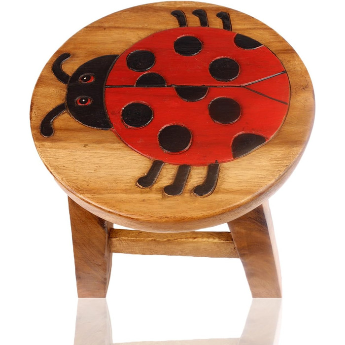 Універсальний дитячий табурет круглий дерев'яний табурет з масиву дерева з тваринним мотивом сонечко з багатьма можливими варіанта