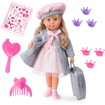 Функціональна лялька Bayer Design 94635AX Шарлін з волоссям і сплячими очима, говорить і співає 90 речень, 2 вірші і 8 пісень, 46