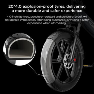 Електричний велосипед HITWAY E Bike BK10S PRO, 48V 720Wh 250W, запас ходу 70-120 км, 20&39 * 4.0 Fat Shies, керування за допомогою застосунку, 7 швидкостей, водонепроникний педальний велосипед IP54, 48V 15Ah, сірий