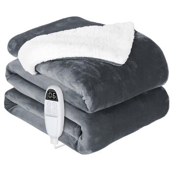 Ковдра з підігрівом anysun, нагрівальні подушечки 200x180 см, ковдра з підігрівом та автоматичним вимкненням, 6 налаштувань нагріву, 10-годинний таймер, електрична ковдра з підігрівом та захистом від перегріву для ліжка, дивана, можна прати в пральній маш