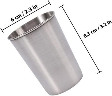 Набір портативних винних келихів Alasum з нержавіючої сталі 170 мл, 4 гладких чашки з кришкою, компактний, для кемпінгу та відпочинку на природі