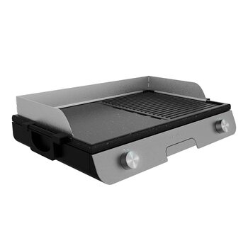 Електричний настільний гриль Cecotec PerfectRoast 3000 Inox 3000 Вт, комбінована поверхня з антипригарним покриттям, регульований термостат, піддон для збору жиру
