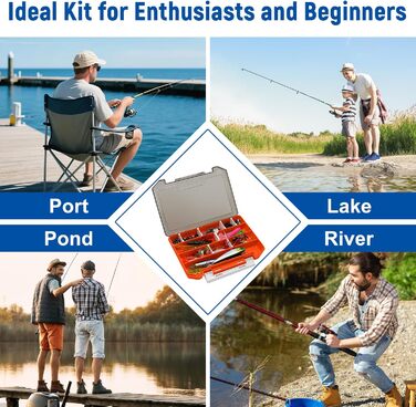 Набір рибальських приманок Yiomxhi з 137 предметів, включаючи коробку для снастей, рибальські аксесуари, включаючи м&39які пластикові приманки, воблери, плаваючі приманки, блешні, гачки, вантажі, рибальські приманки для щуки, форелі, судака, окуня чудовий