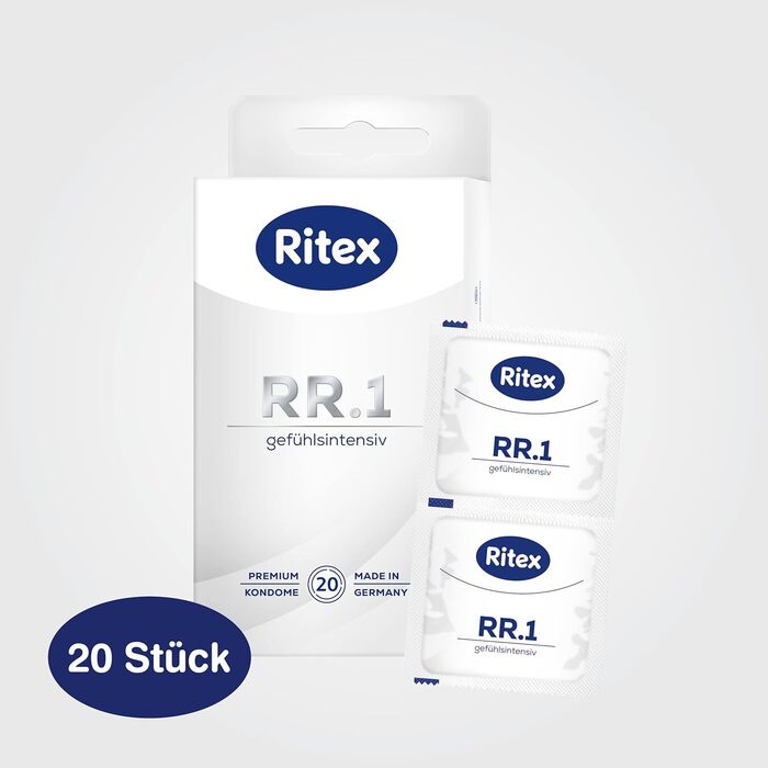 Презервативи Ritex RR.1, інтенсивні відчуття, змащені, 20 шт