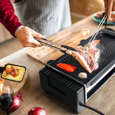 Гриль HengBO Raclette на 2 3 особи з антипригарним покриттям Пластина для гриля 3 міні-сковороди для раклету, 700 Вт Подарунки для чоловіків Жінки Найкращий друг 35 * 14,5 * 9 см
