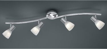 Стельовий LED-світильник Trio 'Levisto', матовий нікель, скло кольору алебастру, 4 лампи, спот-система