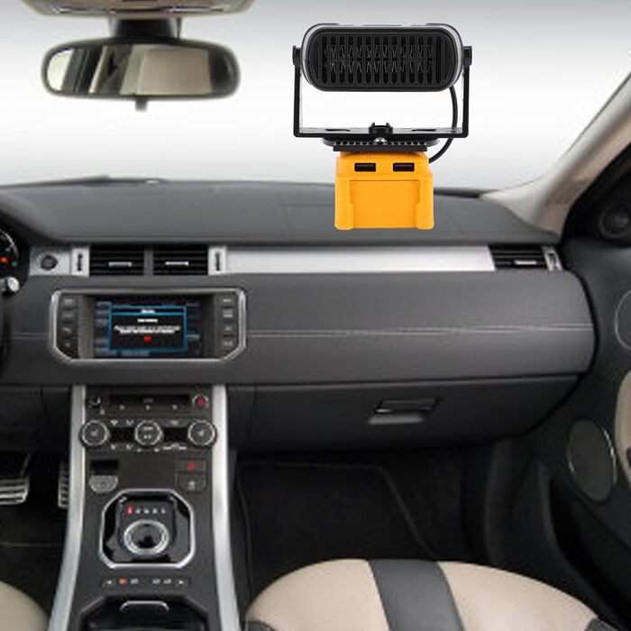 Автомобільний обігрівач на батарейках, невеликий електричний обігрівач потужністю 200 Вт з 2 USB-виходами, 2 регульованими режимами нагріву, підходить для літій-іонних акумуляторів